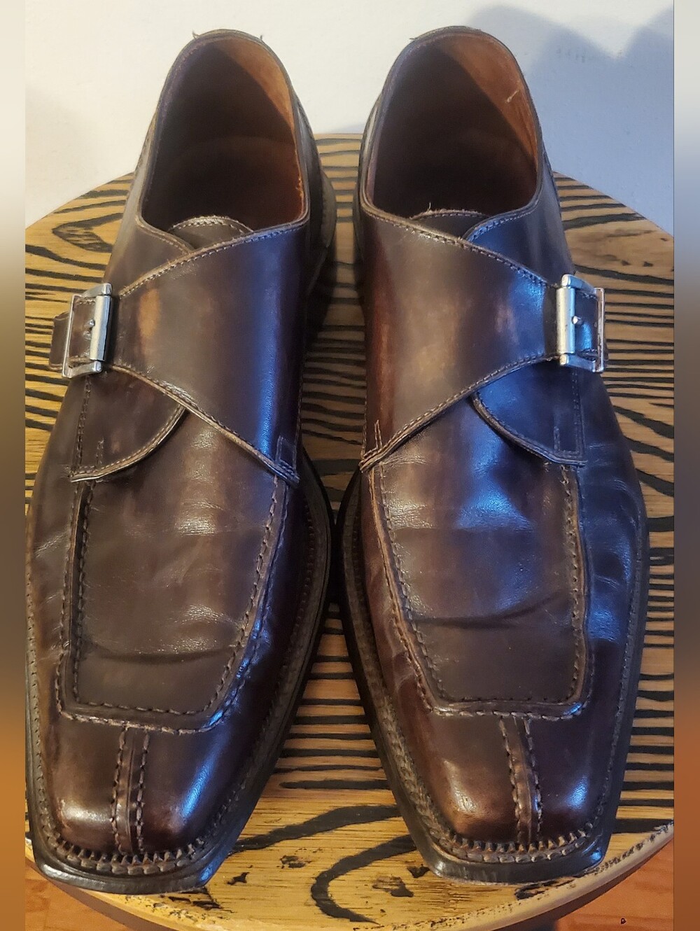CUOIO LEATHER MONK STRAP SHOES